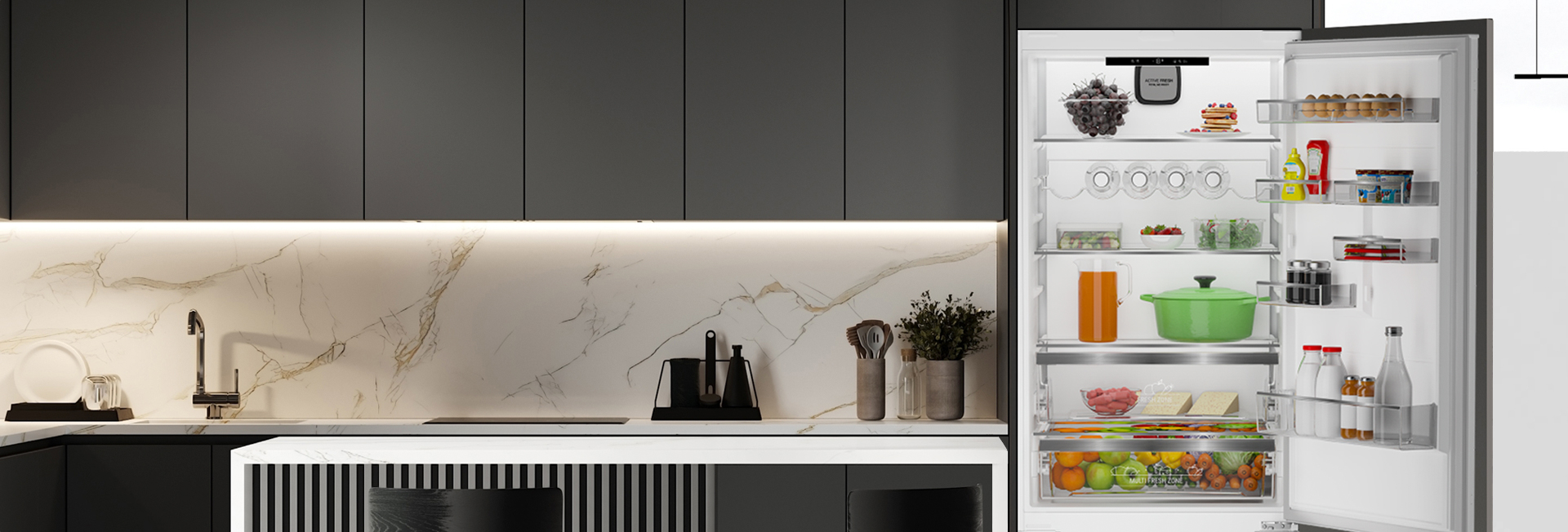 Ширина холодильника – 70 см