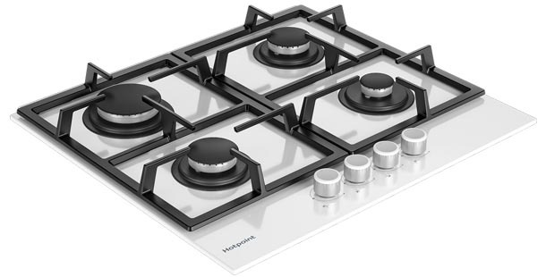 Газовая варочная панель Hotpoint HG 61F/WH на стекле