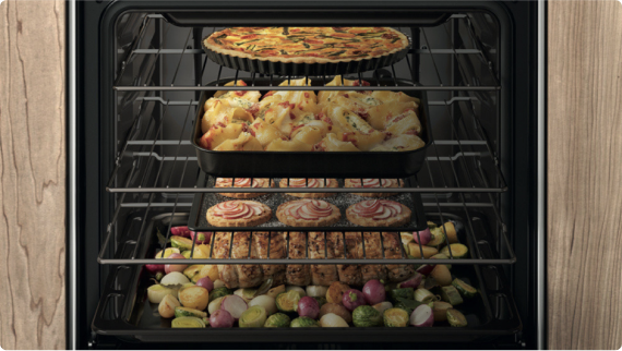 Готовка на нескольких уровнях в электрической духовке